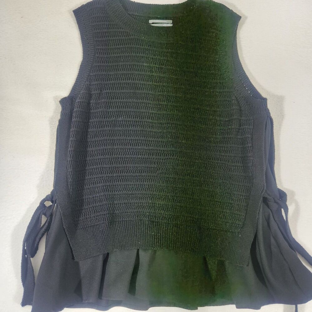 New By Anthropologie Tank Top Tunic Sweater Size XL Black Career Casual Womens